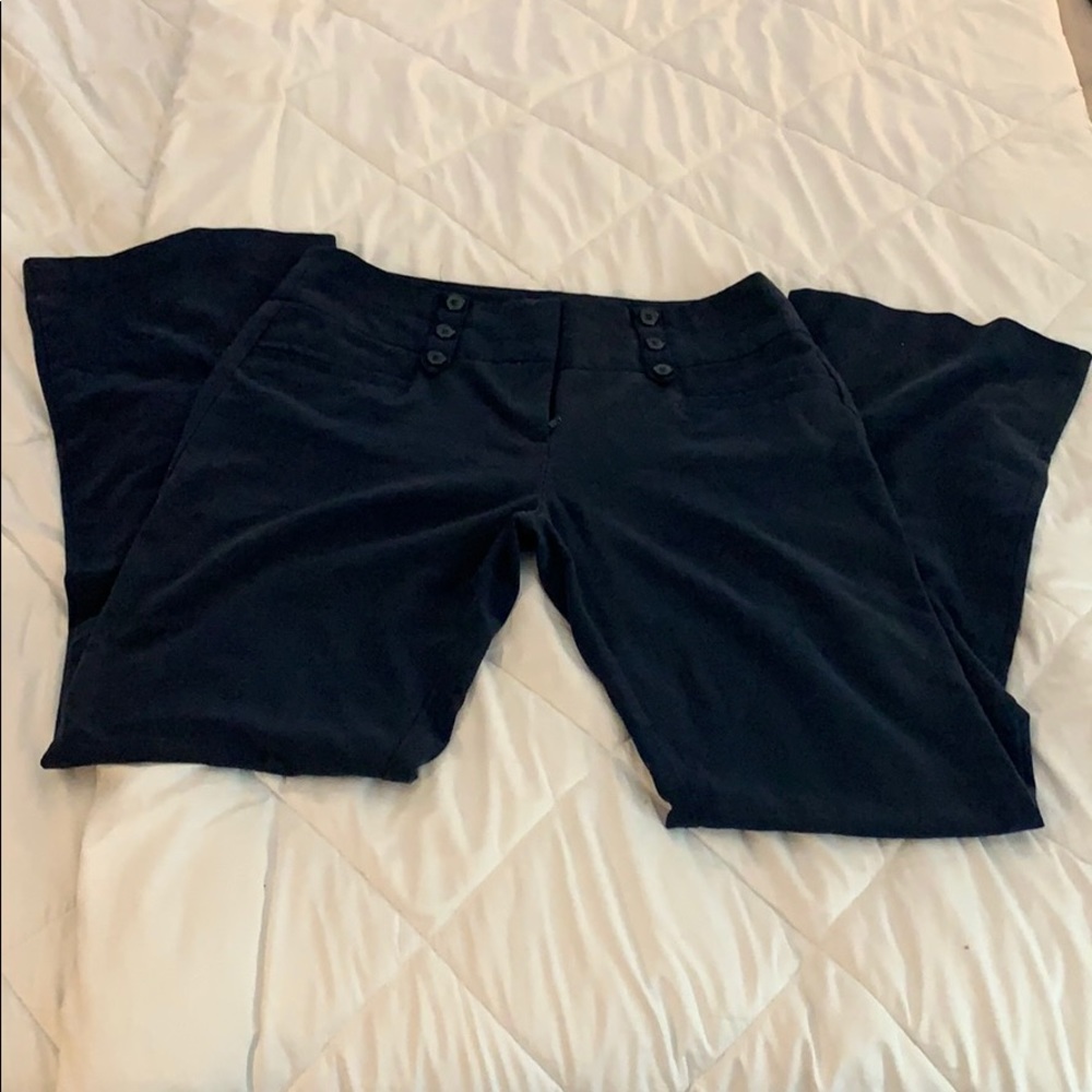 Navy blue straight leg pants